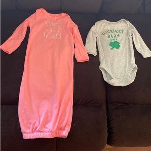 Two newborn baby outfits